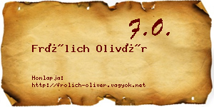 Frölich Olivér névjegykártya